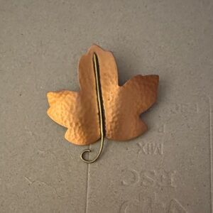 Copper Leaf Brooch